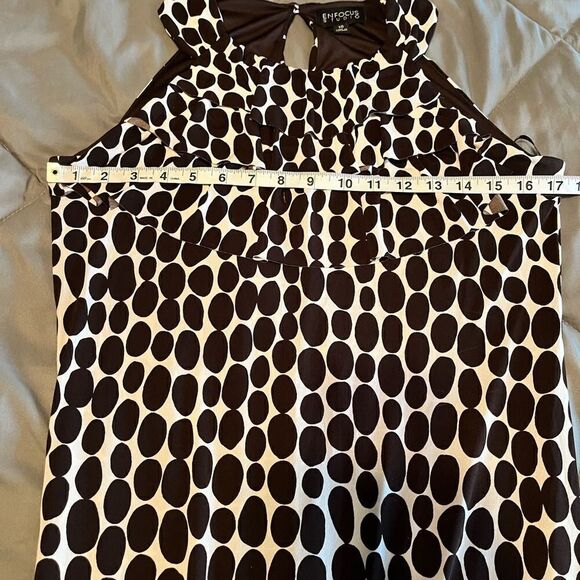 EnFocus Studio Brown & White Polka Dot Sheath Style Dress - Picture 11 of 12